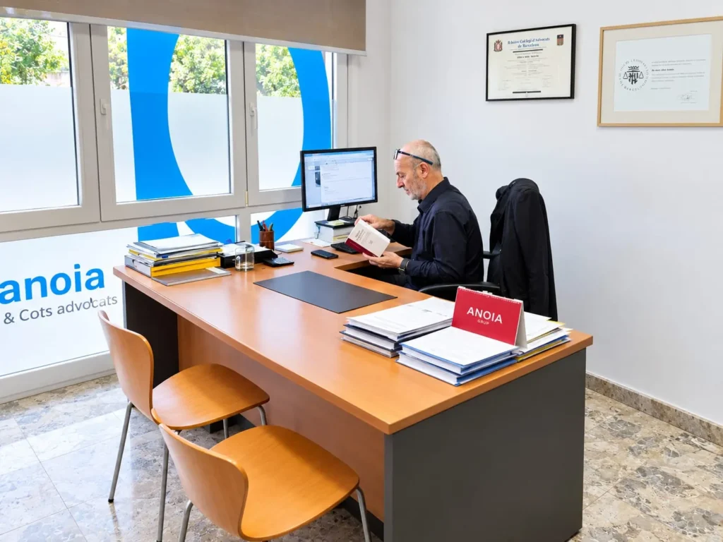 Abogado de Gabinet Anoia Grup trabajando en su despacho de Igualada